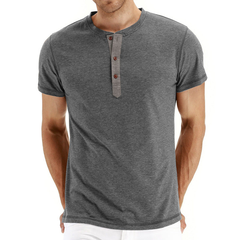 T-Shirt Henley – Malha Macia e Gola Ajustável