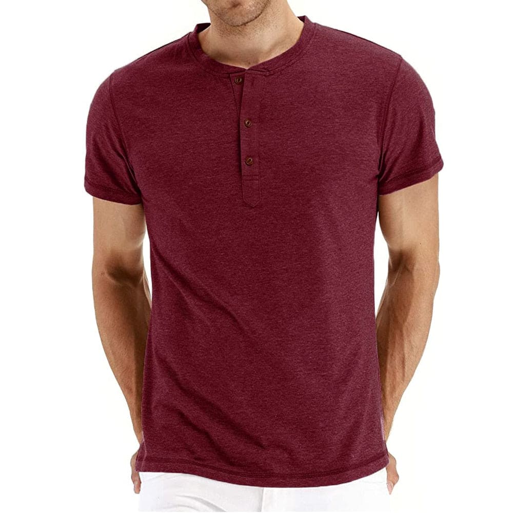 T-Shirt Henley – Malha Macia e Gola Ajustável