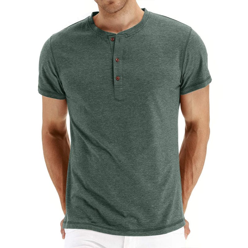T-Shirt Henley – Malha Macia e Gola Ajustável