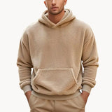 Hoodie - Mistura de Fleece com Capuz Integrado e Bolso Quente