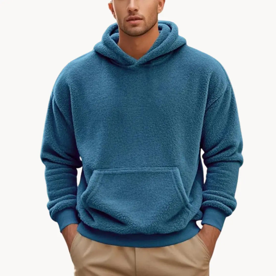 Hoodie - Mistura de Fleece com Capuz Integrado e Bolso Quente