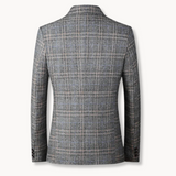 Casaco – Tweed de Mistura Suave com Padrão Xadrez e Corte Estruturado