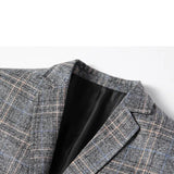 Casaco – Tweed de Mistura Suave com Padrão Xadrez e Corte Estruturado