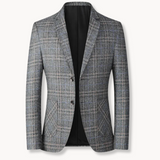 Casaco – Tweed de Mistura Suave com Padrão Xadrez e Corte Estruturado