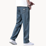 Jeans - Mistura de Denim com Cintura Baixa e Quadris Espaçosos para Movimento Livre