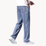 Jeans - Mistura de Denim com Cintura Baixa e Quadris Espaçosos para Movimento Livre