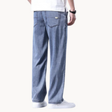 Jeans - Mistura de Denim com Cintura Baixa e Quadris Espaçosos para Movimento Livre