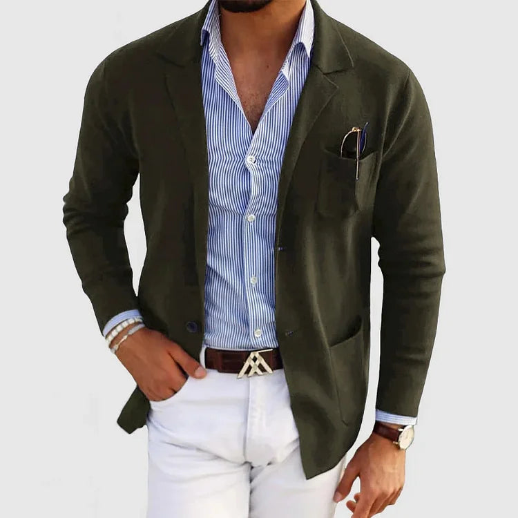Blazer de Malha - Superfície de Malha Suave e Movimento Estruturado