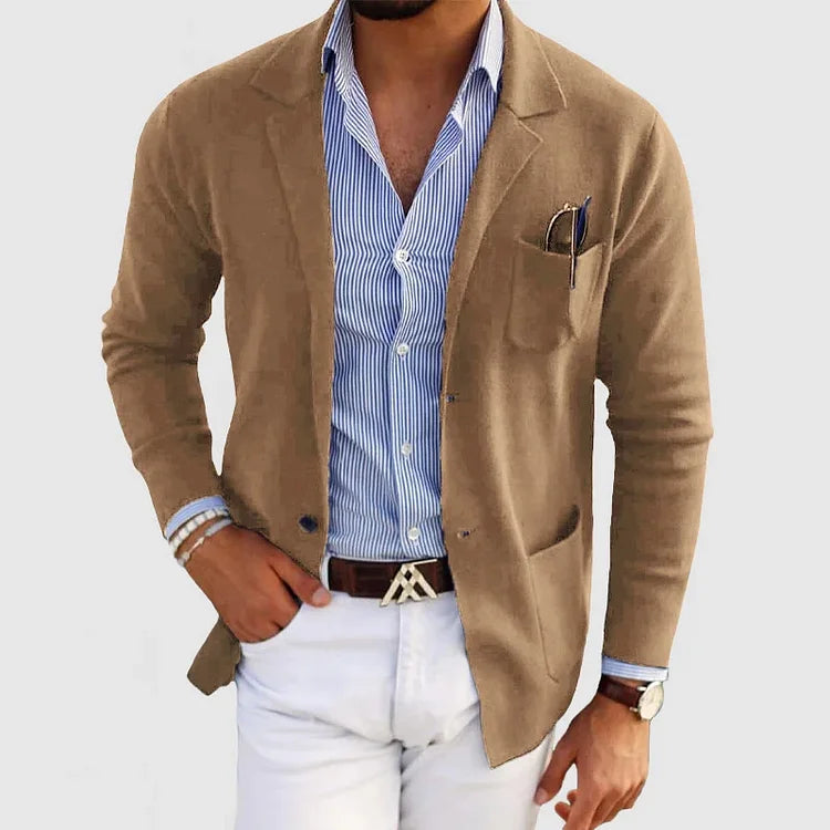 Blazer de Malha - Superfície de Malha Suave e Movimento Estruturado