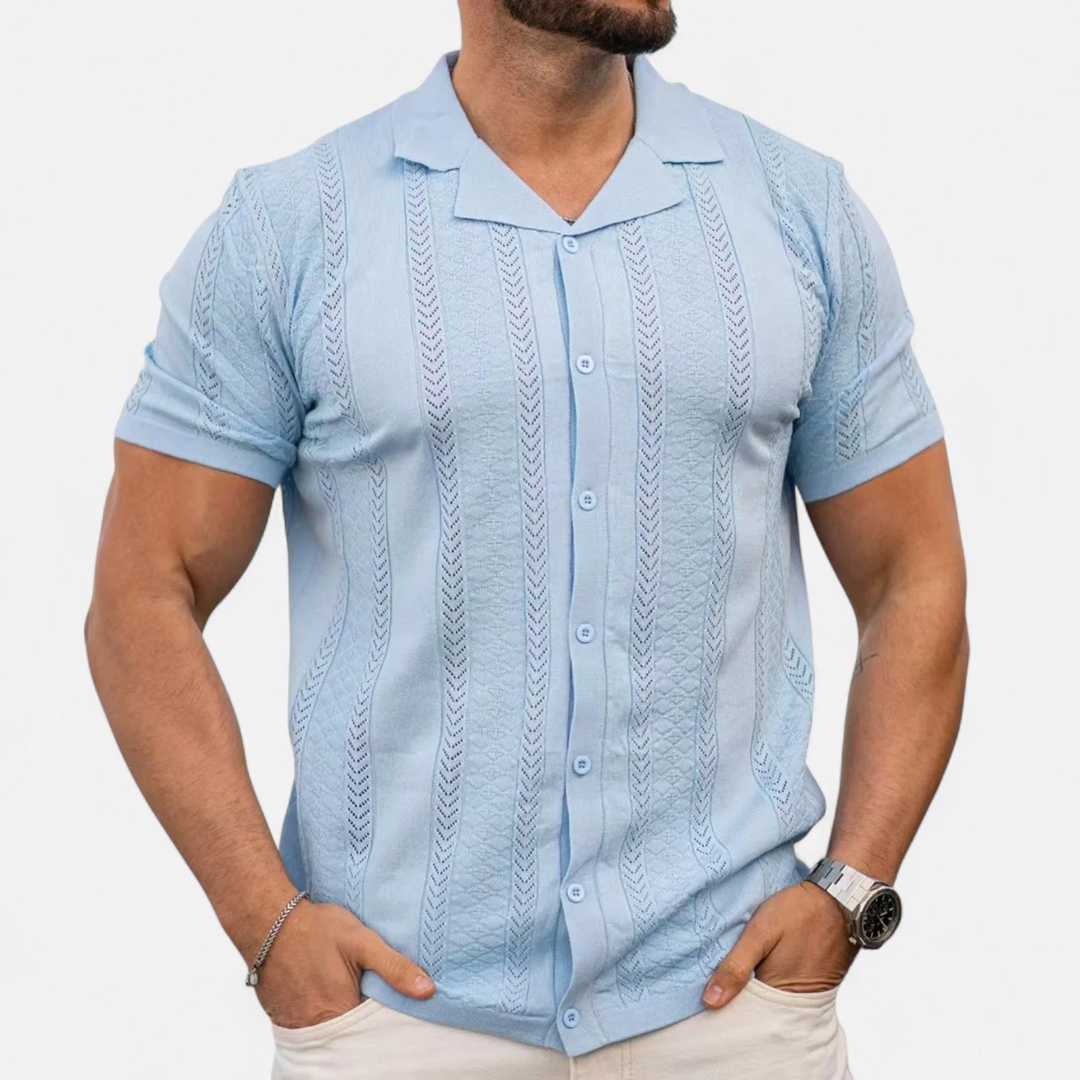 Camiseta de Malha – Painéis de Patchwork e Retenção de Forma