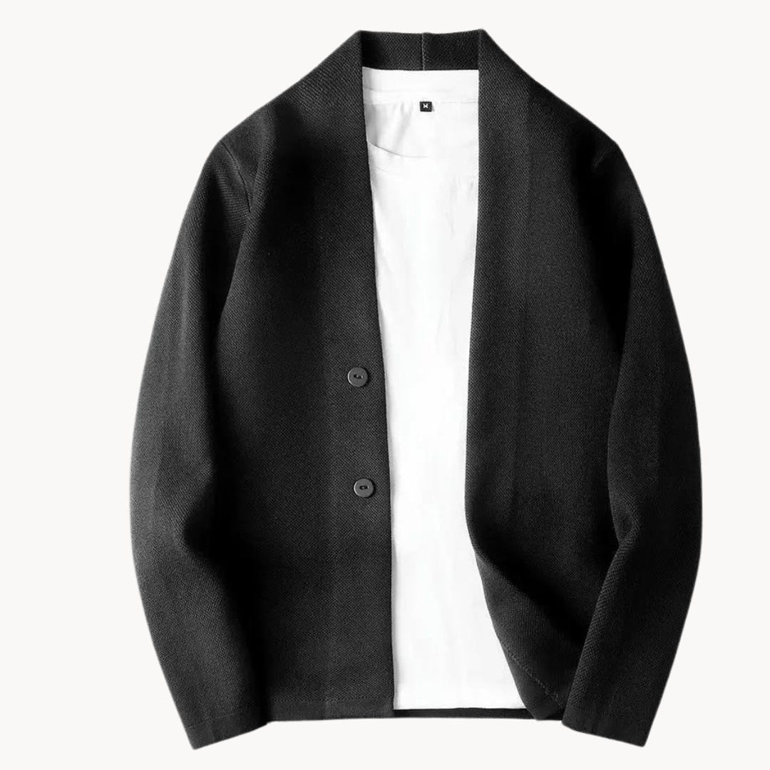 Cardigan de Malha – Frente com Botões e Acabamento Canellado para Conforto