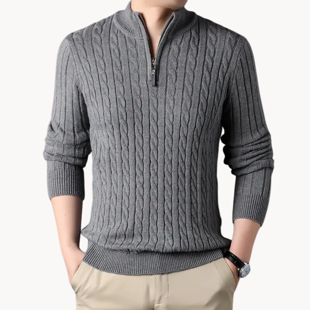 Constantino | Pullover Malha Zíper Curto Ajustavelmente