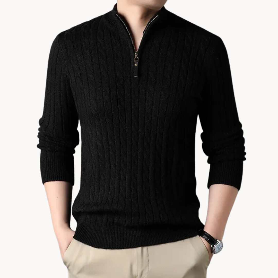 Constantino | Pullover Malha Zíper Curto Ajustavelmente