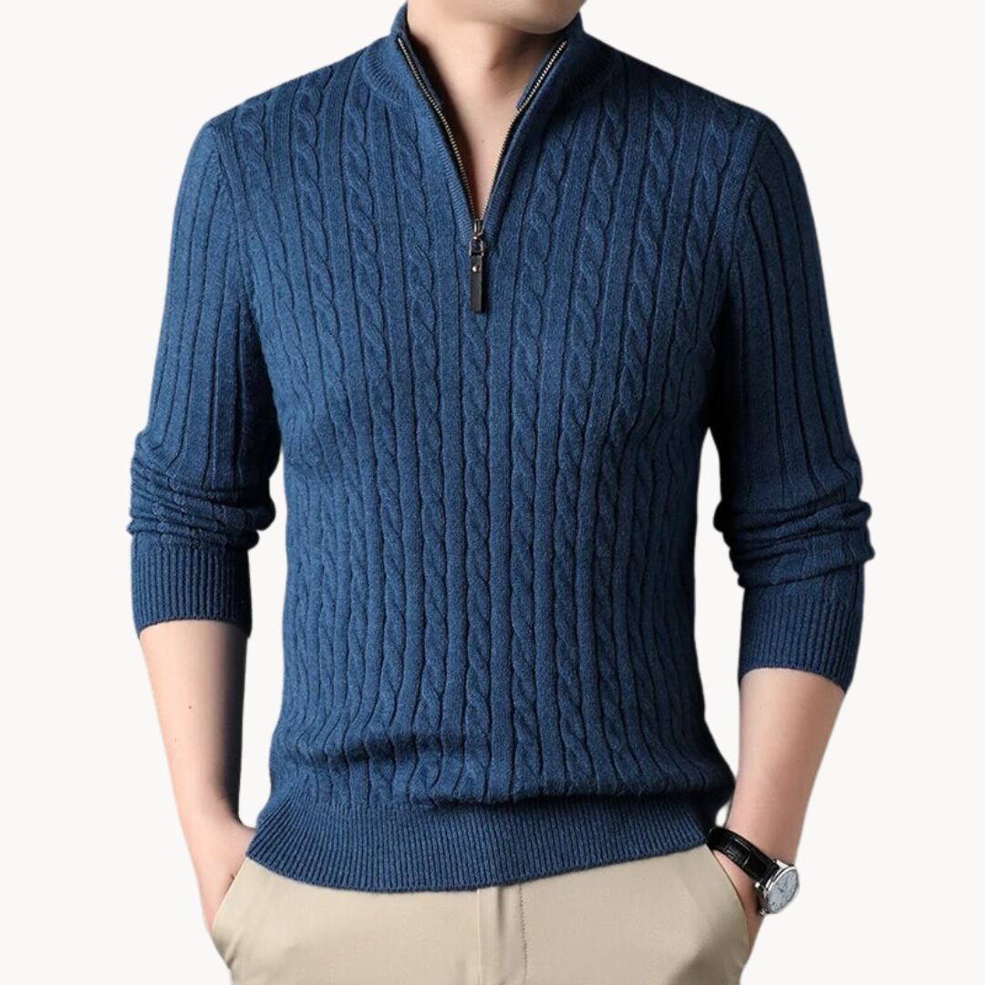 Constantino | Pullover Malha Zíper Curto Ajustavelmente