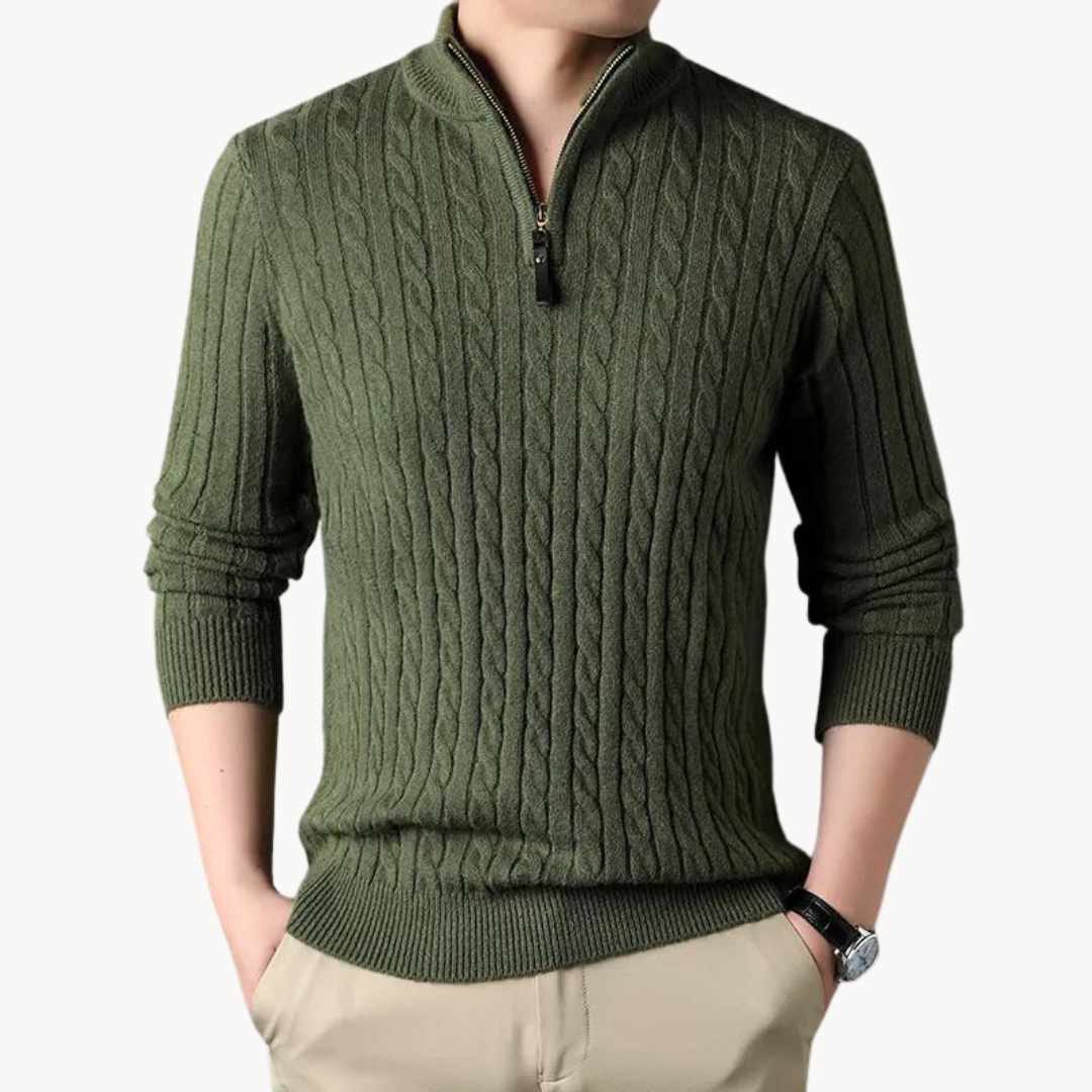 Constantino | Pullover Malha Zíper Curto Ajustavelmente