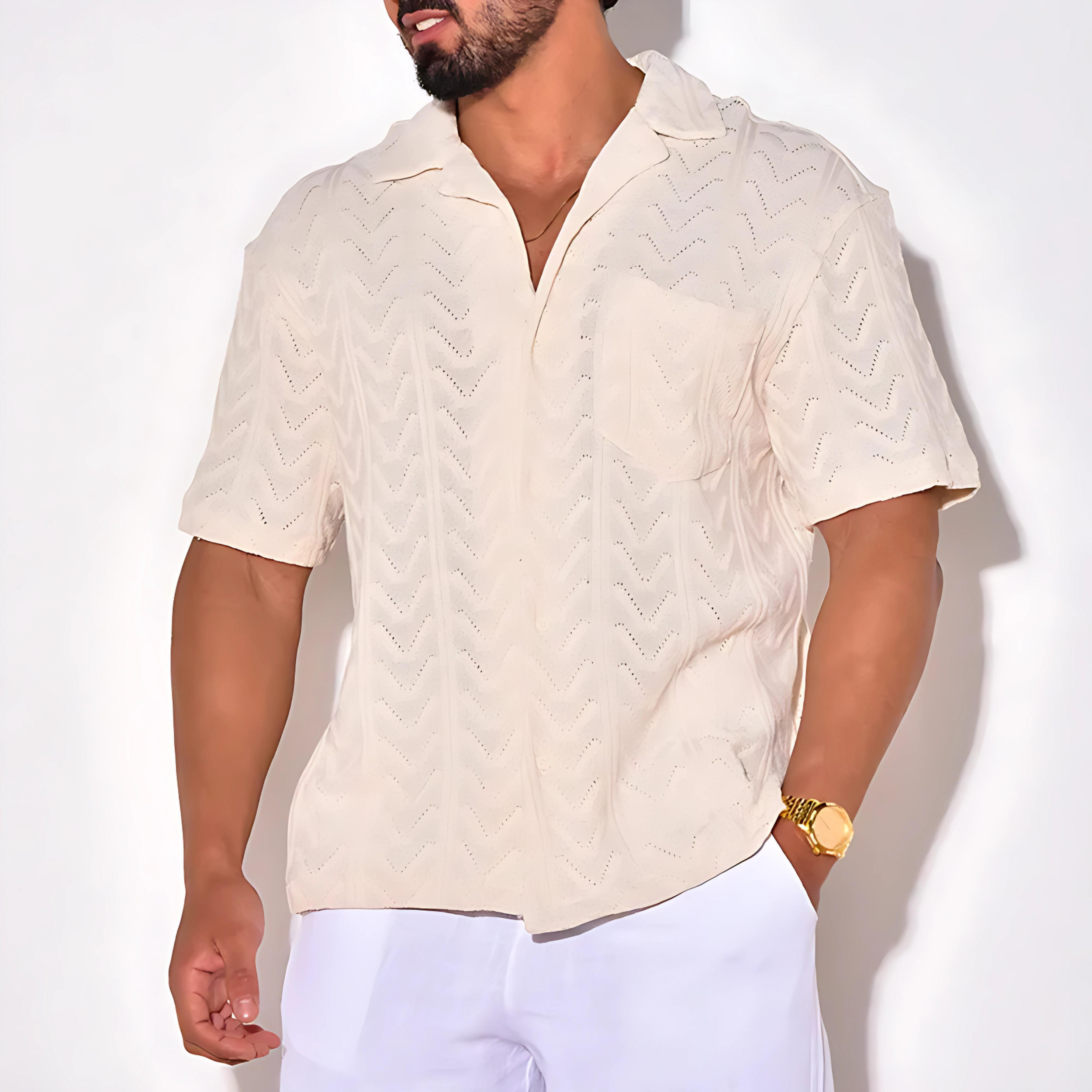 Camisa de Malha - Mistura de Malha Respirável e Ajuste de Movimento Fácil