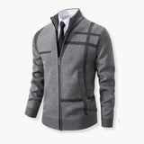 Sweater de Malha - Fecho Total à Frente e Mistura de Lãs Macias