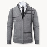 Sweater de Malha - Fecho Total à Frente e Mistura de Lãs Macias