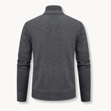Sweater de Malha - Fecho Total à Frente e Mistura de Lãs Macias