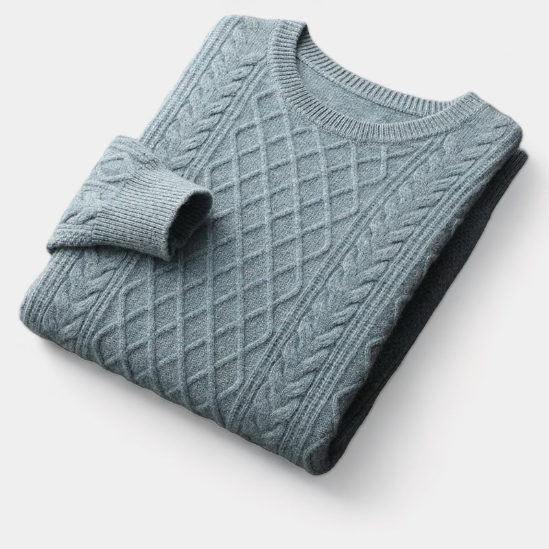 Sweater de Malha - Textura Jacquard e Conforto Quente