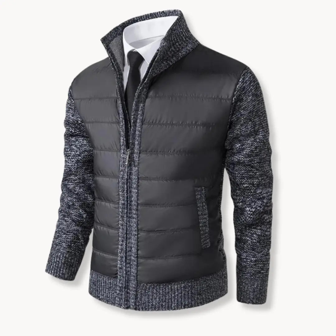Sweater de Malha - Fecho Frontal e Acabamento Canelado para Uso Fácil