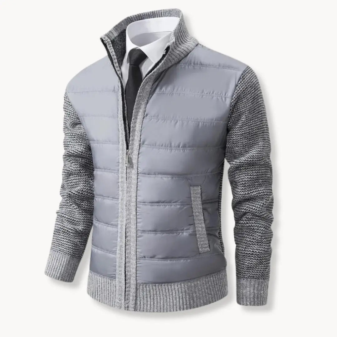Sweater de Malha - Fecho Frontal e Acabamento Canelado para Uso Fácil