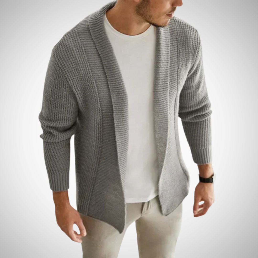 Cardigan de Malha em Mistura - Zíper Frontal Completo & Ajuste Respirável