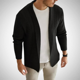 Cardigan de Malha em Mistura - Zíper Frontal Completo & Ajuste Respirável