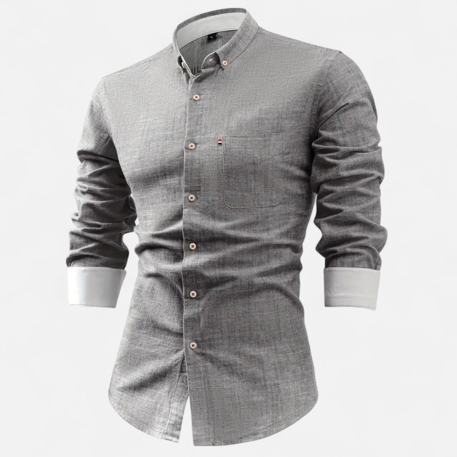 Camisa Utilitária de Manga Longa – Mistura Suave e Forma Estruturada