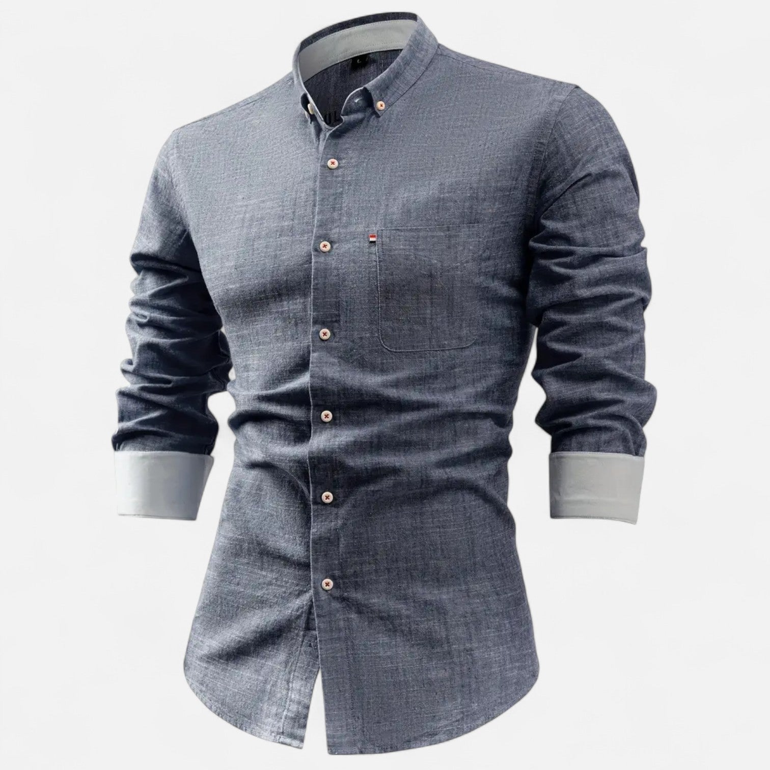 Camisa Utilitária de Manga Longa – Mistura Suave e Forma Estruturada