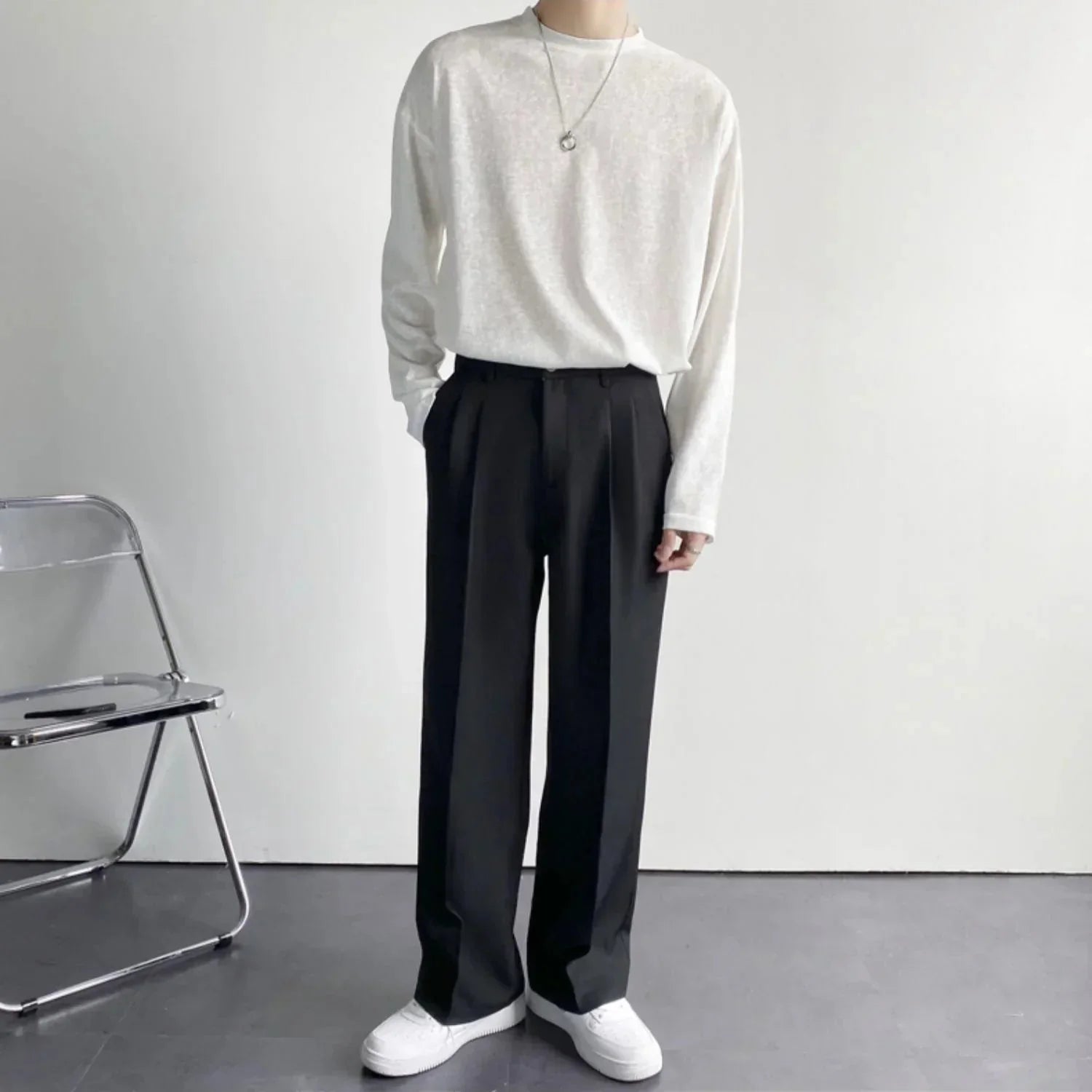 Pantalon – Mistura de Poliéster Slim Fit e Forma Flexível
