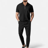 Conjunto de Polo e Calças – Look Coordenado em Tecido Misturado