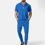 Conjunto de Polo e Calças – Look Coordenado em Tecido Misturado