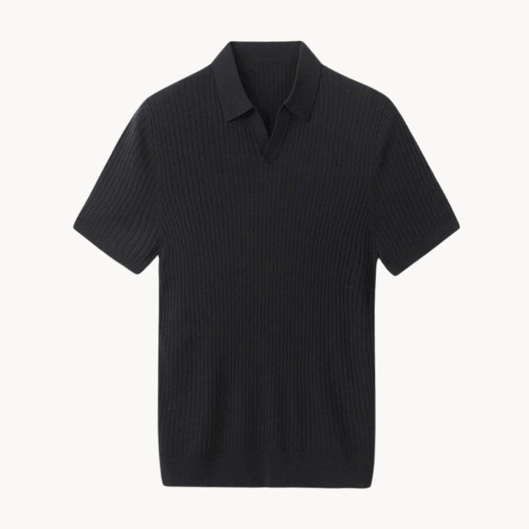 Polo em Mistura de Lyocell - Com Placket de Canelado e Forma Bem Definida