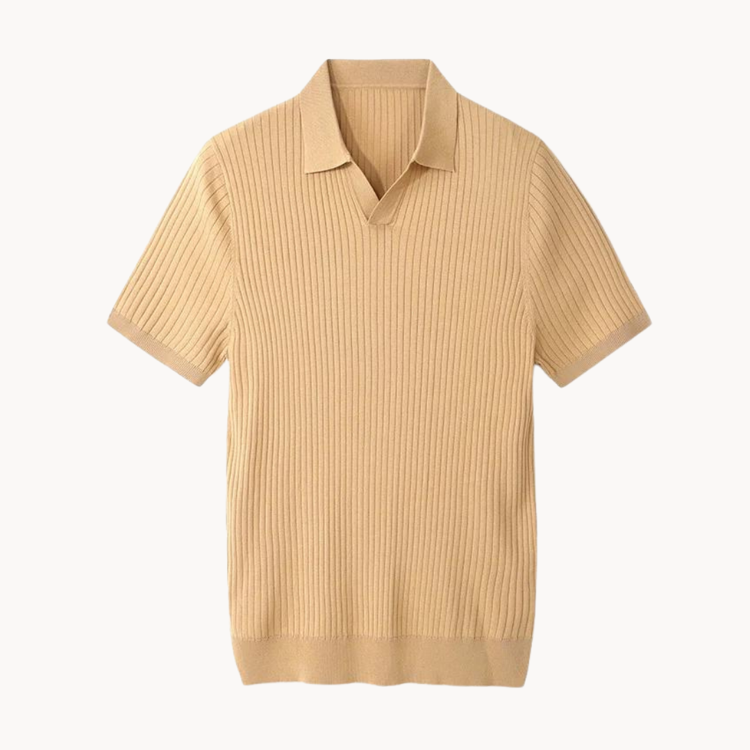 Polo em Mistura de Lyocell - Com Placket de Canelado e Forma Bem Definida