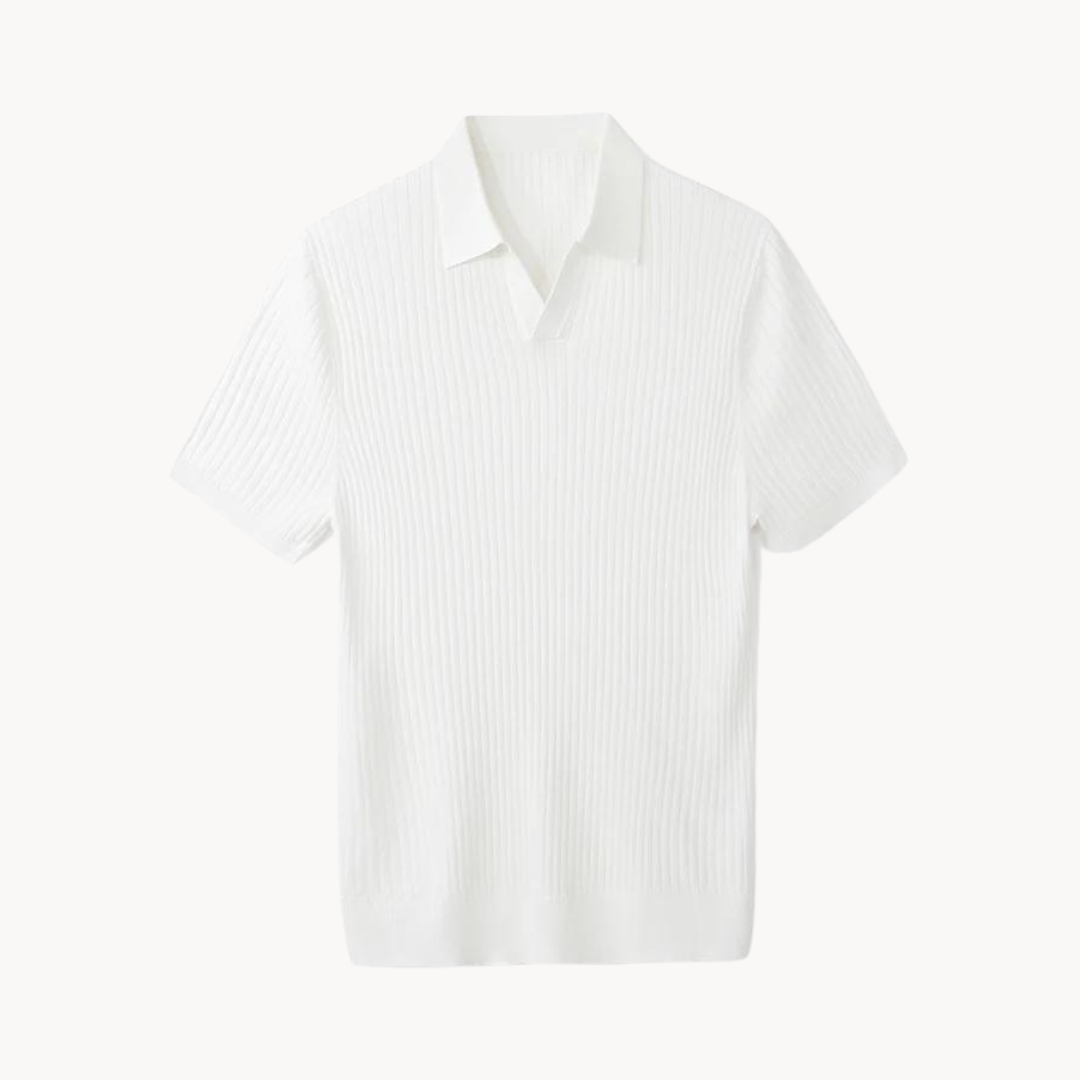 Polo em Mistura de Lyocell - Com Placket de Canelado e Forma Bem Definida