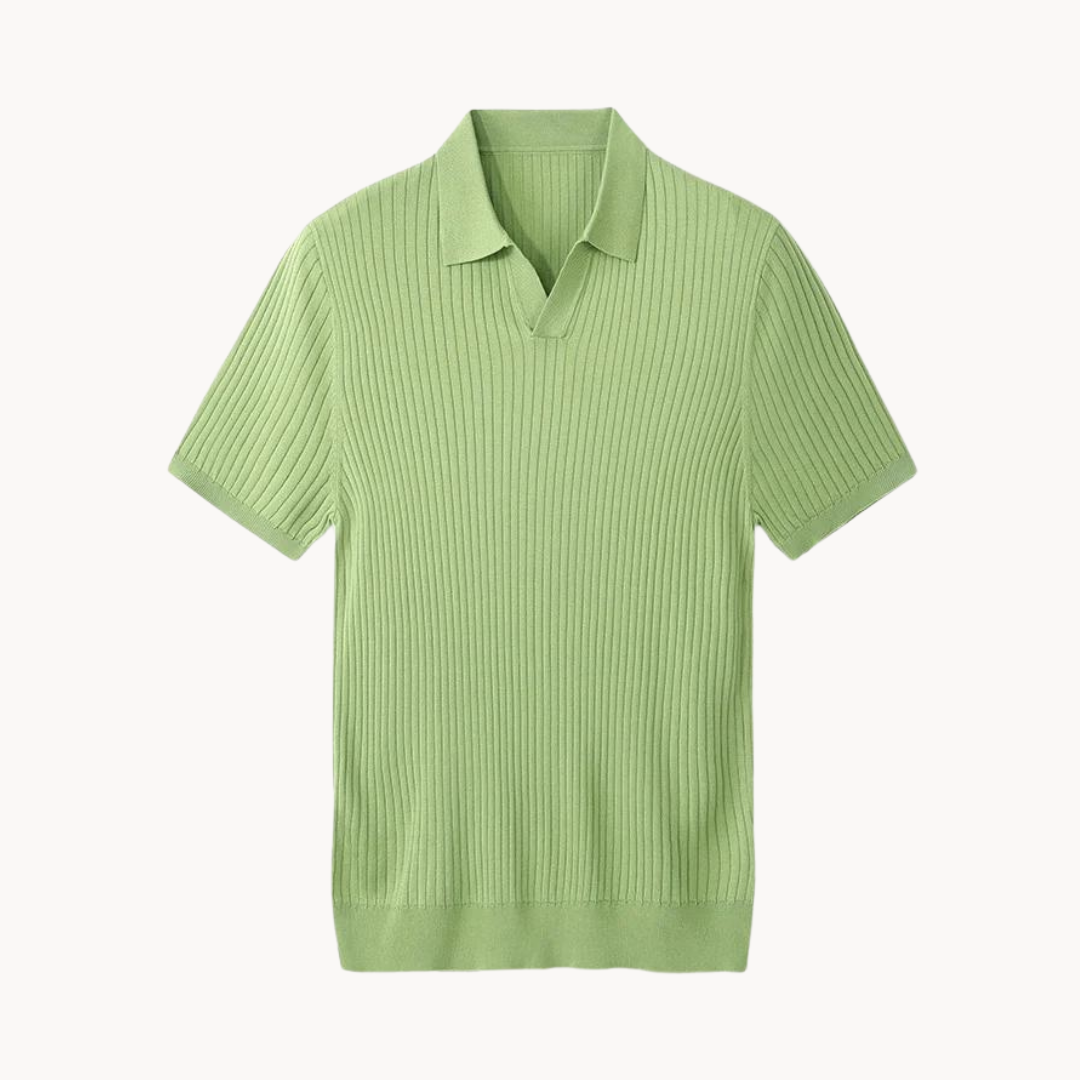 Polo em Mistura de Lyocell - Com Placket de Canelado e Forma Bem Definida