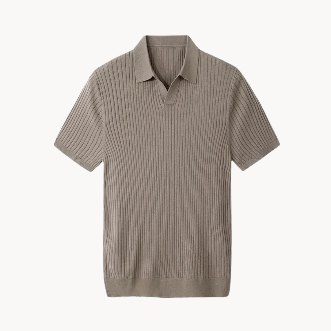 Polo em Mistura de Lyocell - Com Placket de Canelado e Forma Bem Definida