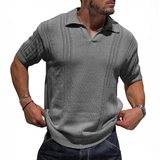 Camisa Polo - Mistura de Malha Respirável com Gola Dobrada e Fluxo de Ar