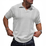 Camisa Polo - Mistura de Malha Respirável com Gola Dobrada e Fluxo de Ar