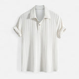 Camisa Polo – Gola de Malha Jacquard e Frente com Meio Botão Airflow