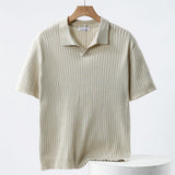 Camisa Polo - Mistura de Malha com Ribs Finos e Stretch Respirável