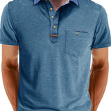 Camisa Polo - Mistura de Poliéster com Fecho de Botão & Conforto Fresco