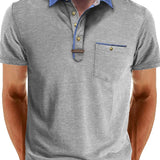 Camisa Polo - Mistura de Poliéster com Fecho de Botão & Conforto Fresco