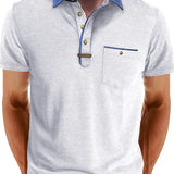 Camisa Polo - Mistura de Poliéster com Fecho de Botão & Conforto Fresco