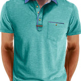 Camisa Polo - Mistura de Poliéster com Fecho de Botão & Conforto Fresco