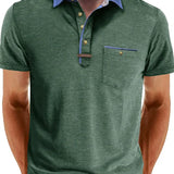 Camisa Polo - Mistura de Poliéster com Fecho de Botão & Conforto Fresco