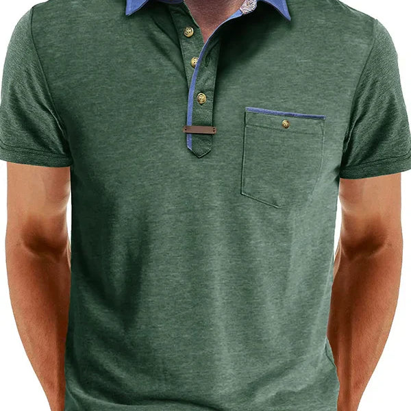 Camisa Polo - Mistura de Poliéster com Fecho de Botão & Conforto Fresco