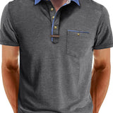 Camisa Polo - Mistura de Poliéster com Fecho de Botão & Conforto Fresco
