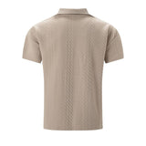 Camisa Polo - Mistura de Poliéster com Textura Jacquard e Corte Relaxado